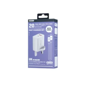ريماكس - مجموعة شاحن RP-U120 من النوع C إلى Lightning بقوة 20 وات - أبيض